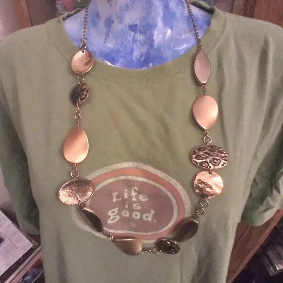 Vintage Chicos Gold tone Necklace 30"+ - Picture 1 of 4